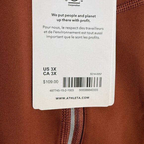 Athleta Rainier High Rise Legging Women's 3X Brown Active Workout Athletic Plus - Picture 9 of 16